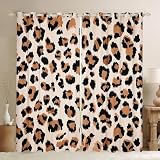 meiyoeat Leopard Print Curtains for Bedroom Living Room Abstract Blackout Curtains 2 Panels, 38 x 45 Inch Poka Dots 30%-50% Room Darkening Blackout Curtain Animal Print Window Treatments Safari