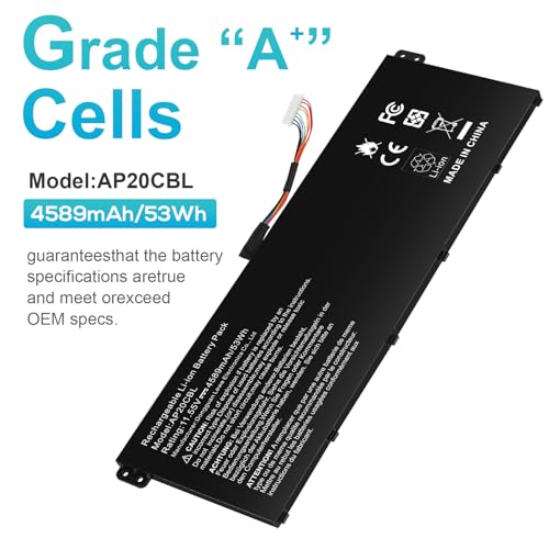 Image of ASUNCELL AP20CBL Laptop Battery Replacement for Acer Aspire 5 A515-45 A515-46 A515-45G Aspire 7 A715-43G Swift 3 SF314-43 SF314-511 Vero AV15-51 TravelMate Spin B3 B311RNA-32