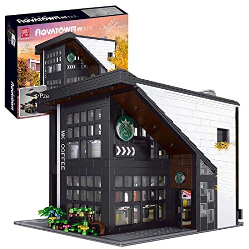 QIXIAOCYB XSuper Coffee-Shop Modulare Bausteine 2728 + PCS Street View Cafe Modell DIY Architektur Modell Gebäude Kits…