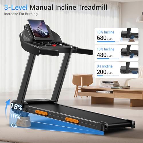 CURSOR FITNESS SF20 Foldable Treadmill – 18% Incline