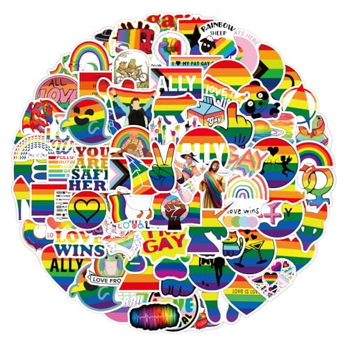 APAREAL LGBTQ Sticker Set 100 Stück, Gay Pride Aufkleber für Erwachsene, Wasserfeste Graffiti Sticker für Auto Laptop Handys Fahrrad Skateboard Snowboard Koffer Notebooks