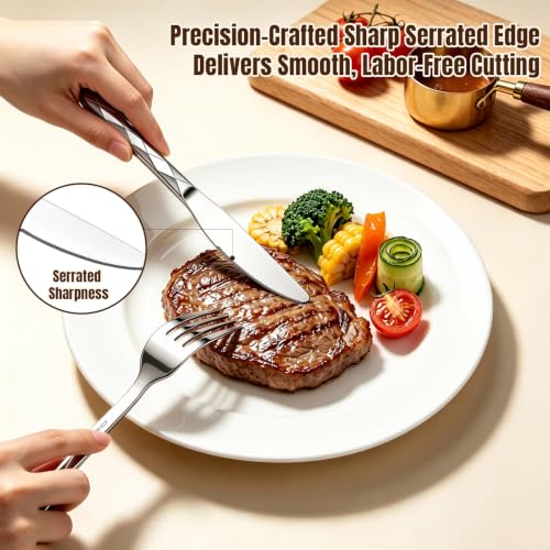 20-Piece 18/0 Silverware Set, Stainless Steel Flatware Cutlery Set for 4 - image 6