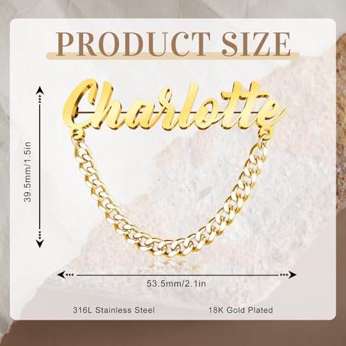 Image of Custom Lapel Pin for Women Men - Name Brooch Pin Personalized Stainless Steel for Wedding Business Party - Gold /Silver /Black Customized Jewelry Gifts