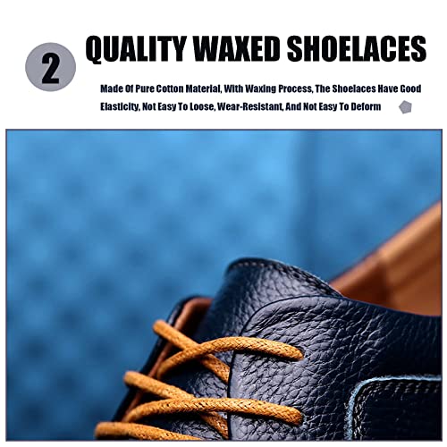Mens Hand-stitched Leather Oxfords Business Dress Shoes,Classic Retro LowTop Casual Lace Up Lightweight Sneaker4