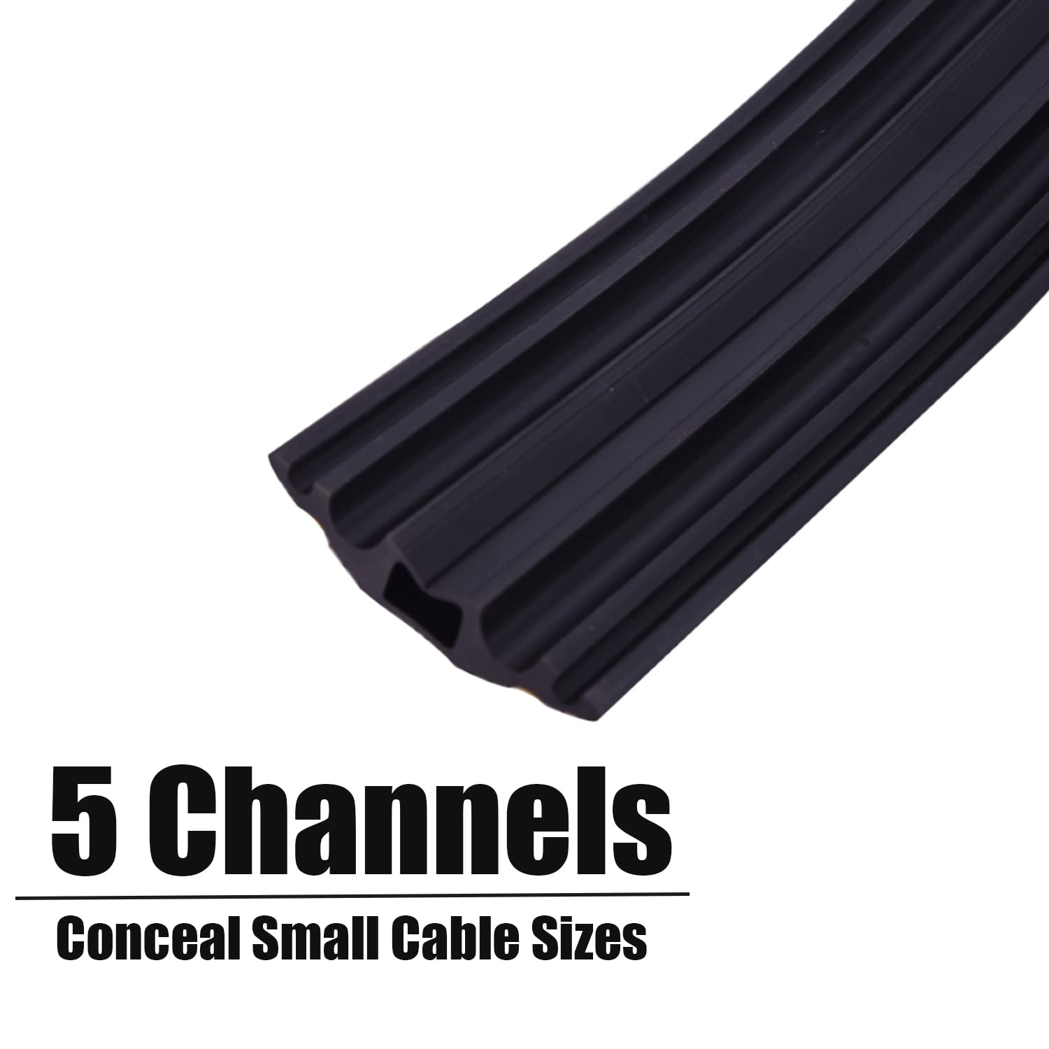 Floor Cord Cover-6FT Cord Cover Floor,Power Cable Protector Soft Floor Cable Cover to Organize and Protect Wire on Floor, Electrical Cord Covers for Floor (6ft, 5 Channel)