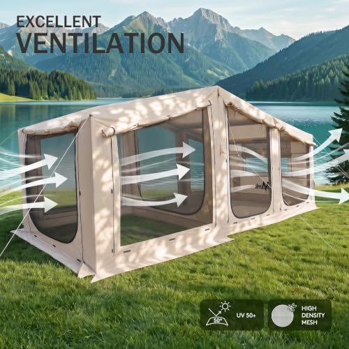 Carpa Inflable para Camping BravArrk BK01010104 para 8 Personas Color Beige miniatura 5