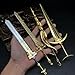 crafthand ER Weapon 4 in 1 Pack Royal Greatsword Night and Flame Sword Greatsword of Damnation Golden Order Greatsword Metal Game Sword Collectible Desktop Decoration Keychain BJDs