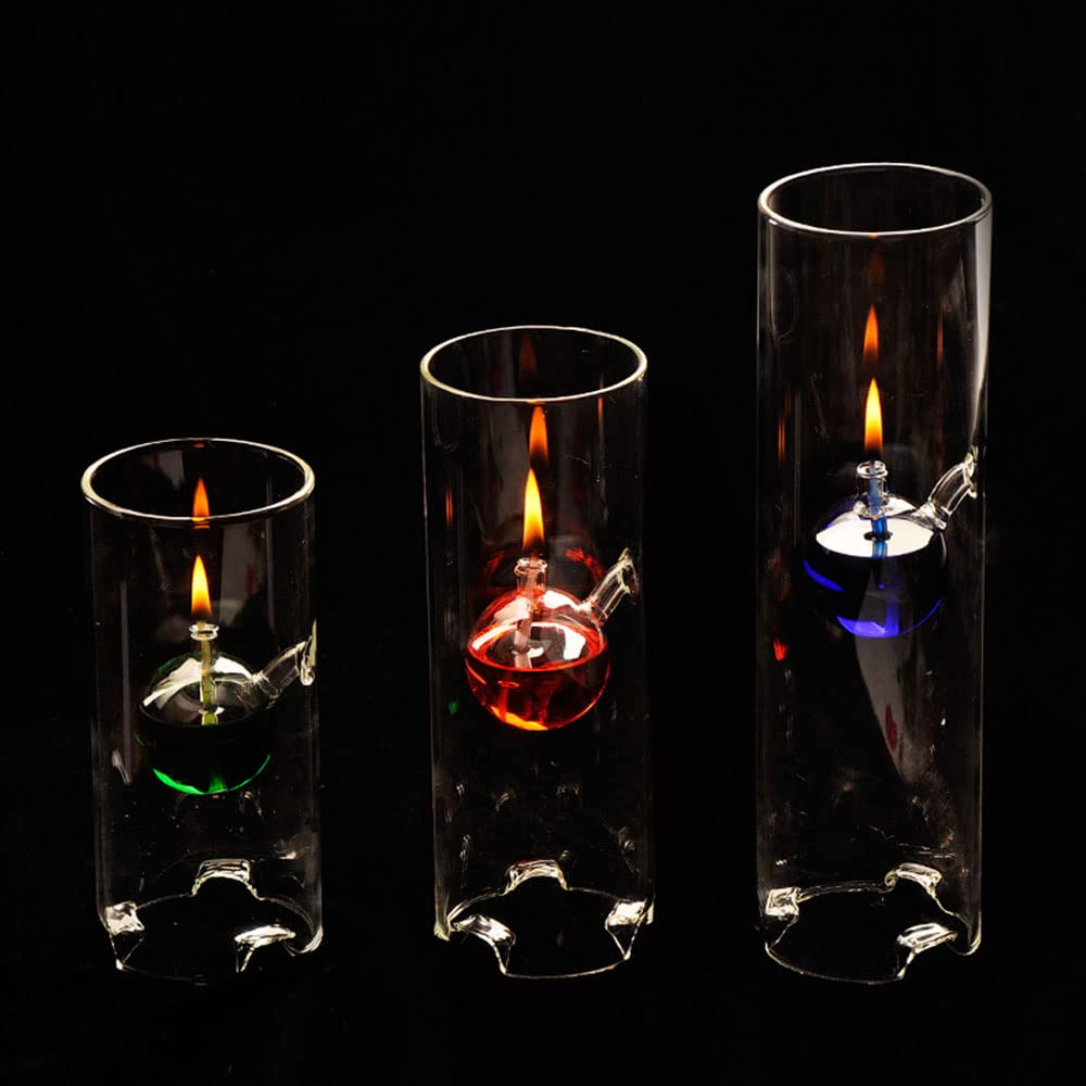 Lámpara Aceite Vidrio Transparente Lámparas de Aceite para Uso en Interiores Lámpara Queroseno Artesanal Moderna Luz Nocturna iluminación de Emergencia Exquisitas Luces Decorativas Mano Obra