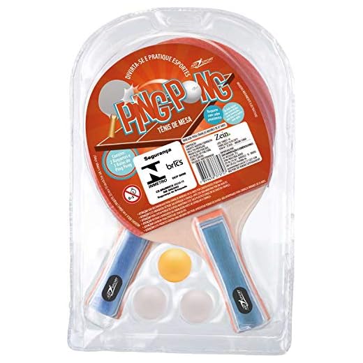 Raquete para Ping Pong Conjunto 2 Raquetes 3 Bolas Art Brink