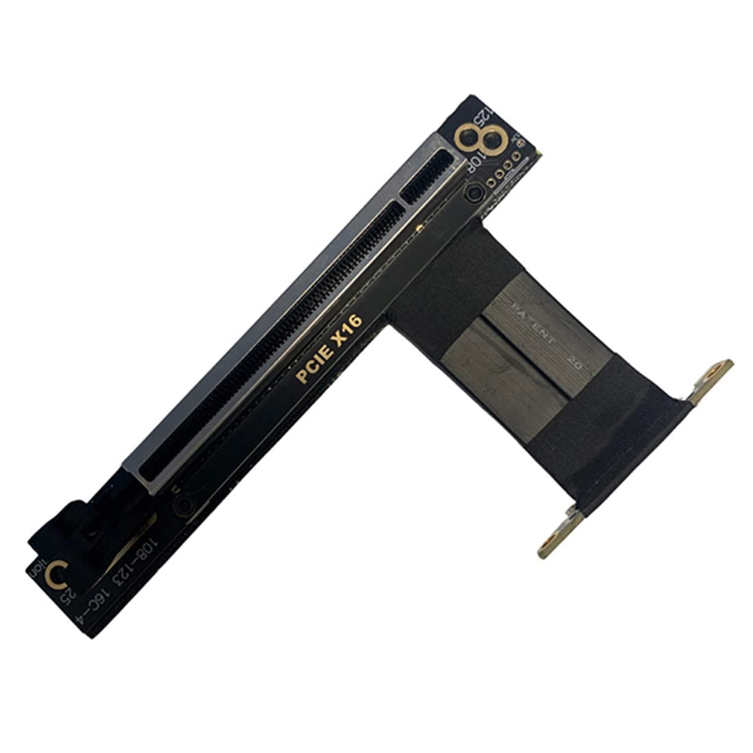 JMT X4 X8 X16 PCIe 3.0 Extension Cable Double 90¡ã Right Angle Male for Graphics Card GPU JHH416AC-L (X8,10cm)