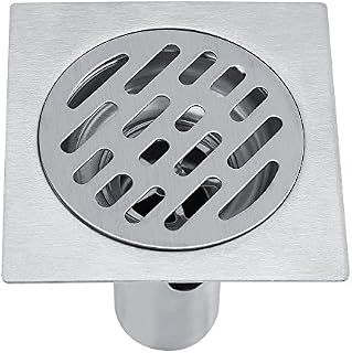  304 Stainless Steel 4 Inch Square Anti-Odor Shower Floor Drain with Removable Strainer