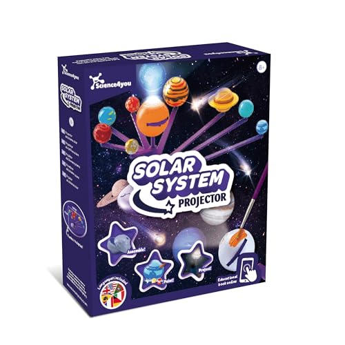Science4you Solar System Projector 3D - Make You Own Solar System Projector for Kids, Assemble, Paint and Project All the Planets,Space Toys for Kids, Original Gift for Boys & Girls Age 8 9 10 11 12+