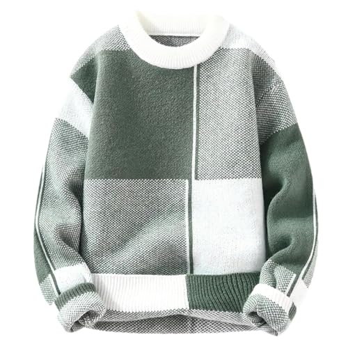 Sweaters Men Winter Korean Style Mens Warm Sweater Mens Sweaters Plaid Patterns Men's Pullovers Male