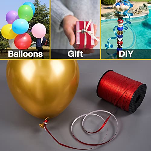 Image of PartyWoo Red Ribbon - 500 Yard Curling Ribbon for Crafts, Balloons, Gift Wrapping & Christmas Decor (1 Roll)