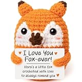 Funny Christmas Stocking Stuffers for Boyfriend Husband White Elephant Anniversary Birthday Gifts for Him Her Crochet Fox Romantic Valentines I Love You Gift for Girlfriend Wife Engagement Couple Gift