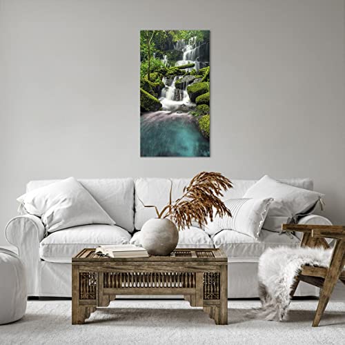 Tableau cascade vertical grand format pour agrandir le salon - 3