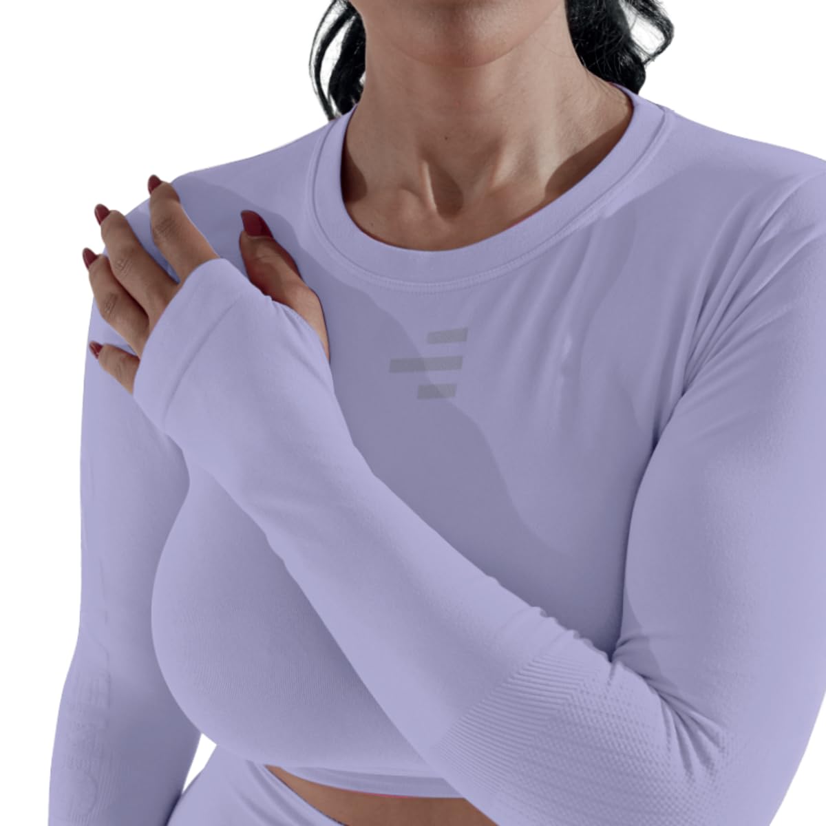 R-EVENGE Crop Top Q-Skin - Camiseta técnica de mujer de manga larga para todas las actividades en gimnasio y al aire libre