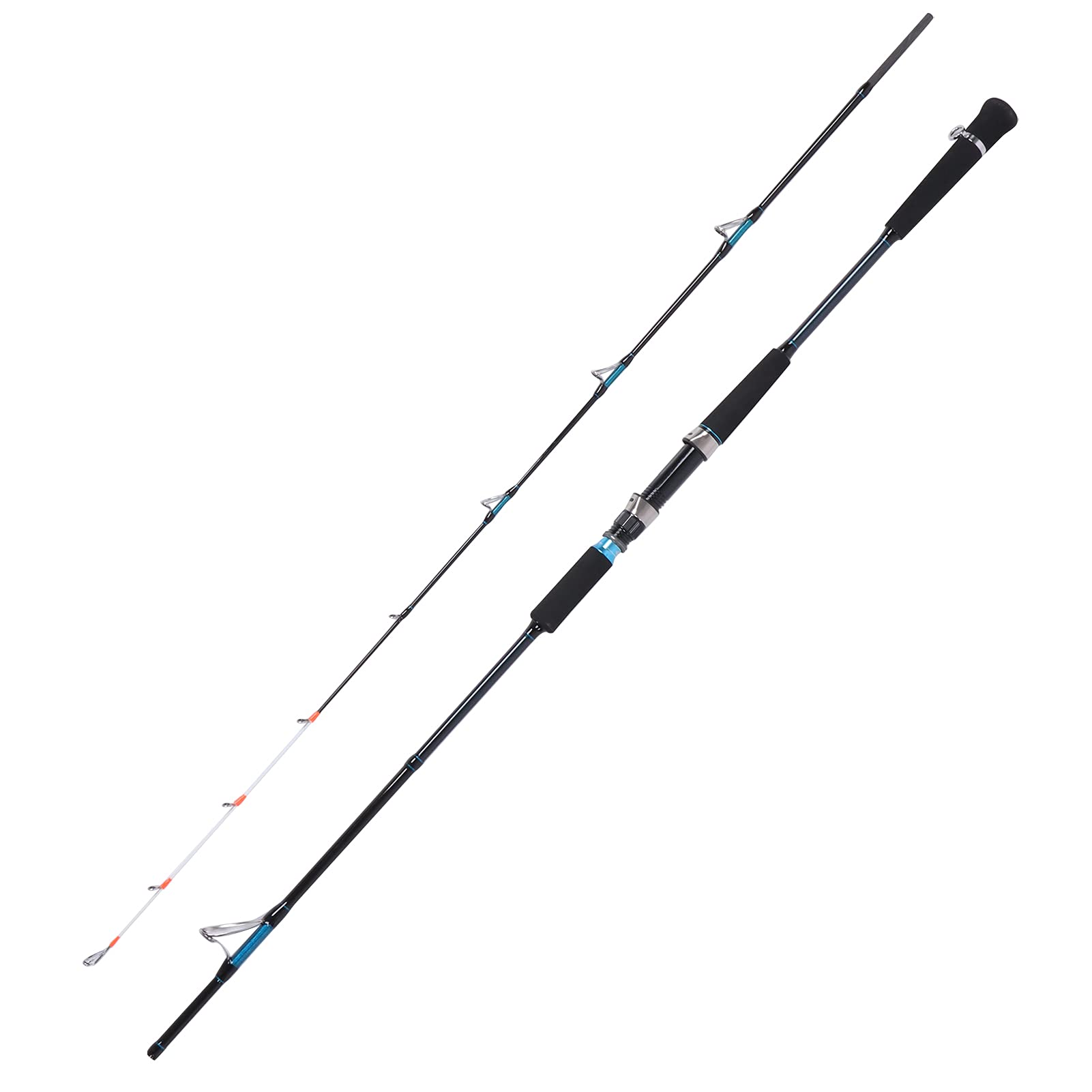 Naroote Canne à Pêche en Carbone, Canne à Pêche Confortable et Antidérapante en EVA, Légère à Corps en Carbone Haute densité avec Design Lumineux Anti-enchevêtrement de Ligne, Idéale pour Les