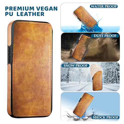 Image of Luxury Leather for OnePlus 13R Back Cover Logo Visible Vintage Ultra Slim Protective Case - Brown