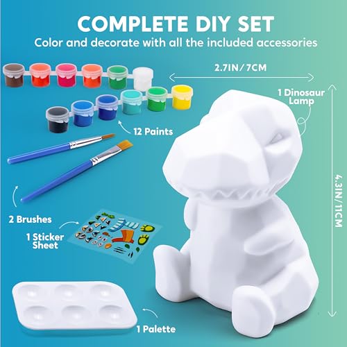 Klever Kits Dinosaurier Lampe Bastelset Kinder ab 6+ jahre,Basteln Mädchen ab 6 7 8 9 10 11 12 jahre… – Ansicht 3