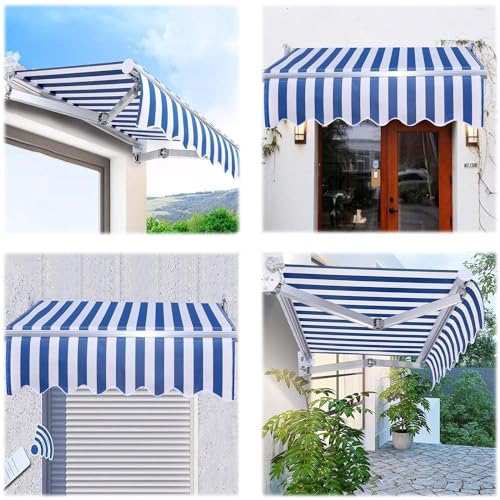 Store rétractable jaune STRI en polyester pour terrasse extérieure