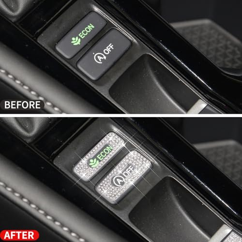 Image of Bling for Honda Car Accessory Automatic Start /Stop and Energy Saving Button Cover Sticker Fit for 11th Gen Honda Accord 2024.(Silver 9)