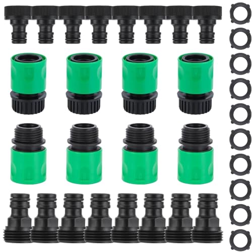 24 Connecteurs rapides tuyau 3/4" vert+noir