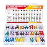 MTABCTY 300 PCS Car Fuses Assortment Kit, Micro + Mini + Standard Blade Fuses Automotive Kit (2A 3A 5A 7.5A 10A 15A 20A 25A 30A 35A 40A) + Puller Replacement for Car Truck Boat RV Motorcycle Camper