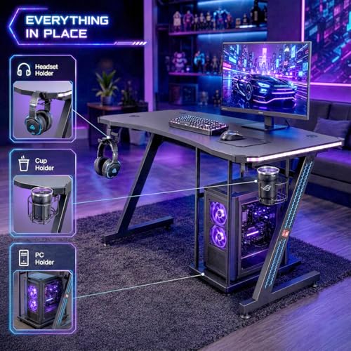 Table de Bureau Gaming LED MY SIT Idéale pour Setup Streamer - 5