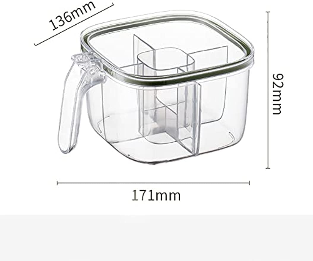 【新品】 キッチン収納　調味料ケース　保存ケース　収納ケース　④ Amazon｜調味料入れ 4つの仕切り 調味料ケース収納 保存容器