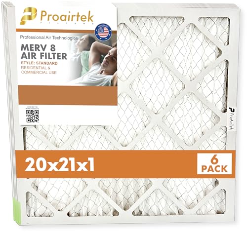 Filtres à air MERV 8 Proairtek AF20211M08SWH 20x21x1, lot de 6 pour un air sain