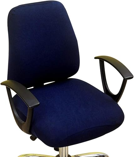 Funda para silla de oficina de computadora, funda protectora dividida y elástica para sillón giratorio, fundas lavables para sillas de comedor (azul