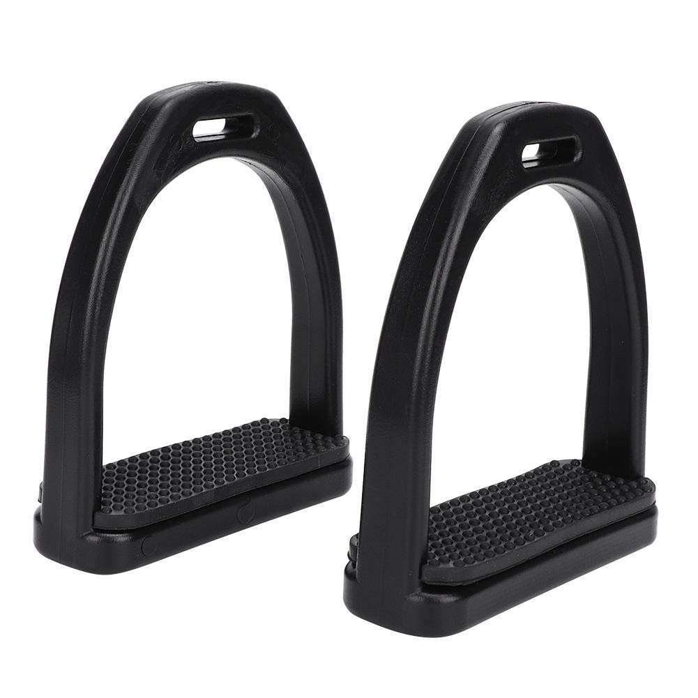 Nikou Staffe per Cavalli in plastica Accessori per Strumenti per staffe, 2 Pezzi Staffe in plastica ad Alta Resistenza con Accessori per Cuscinetti in Gomma Antiscivolo Neri, Grandi
