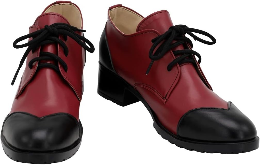 Men's Riddle Rosehearts Red Boots Shoes Footwear for Halloween Cosplay Costume