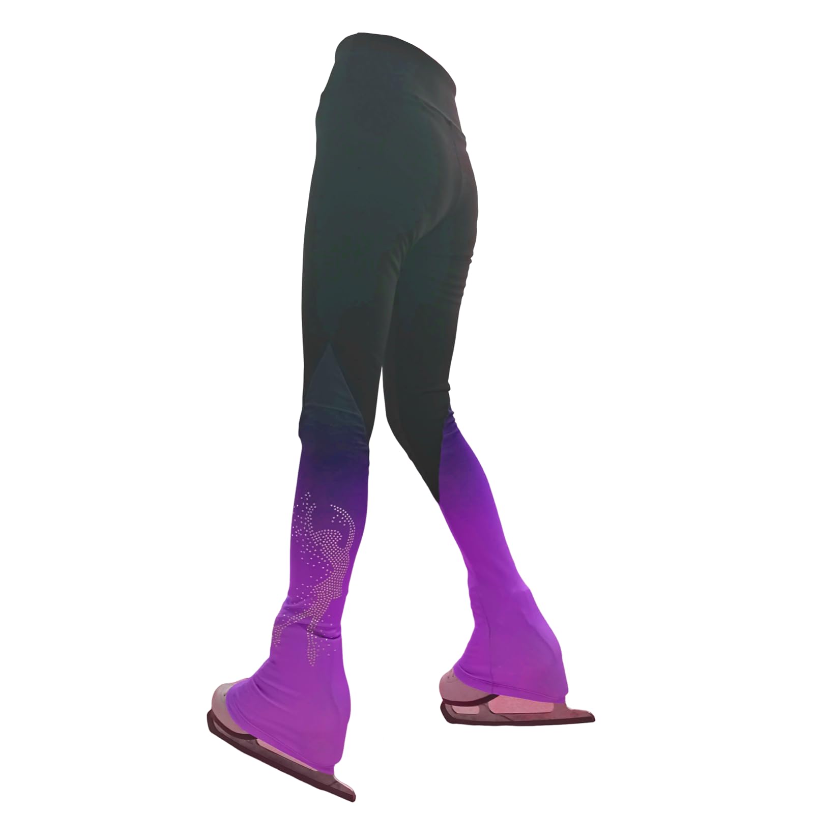 LIUHUO Pantalon de patinage artistique pour fille deux couleurs plus pantalon d'entraînement en velours