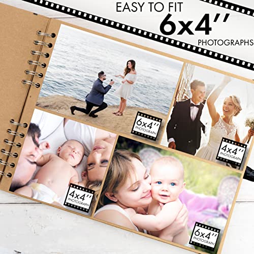 Image of Bstorify Large Scrapbook Photo Albums 50 Pages (11 x 8.5 inch) Brown Thick Kraft Paper, Memory Book - Ideal for Your Scrapbooking, Art & Craft Projects