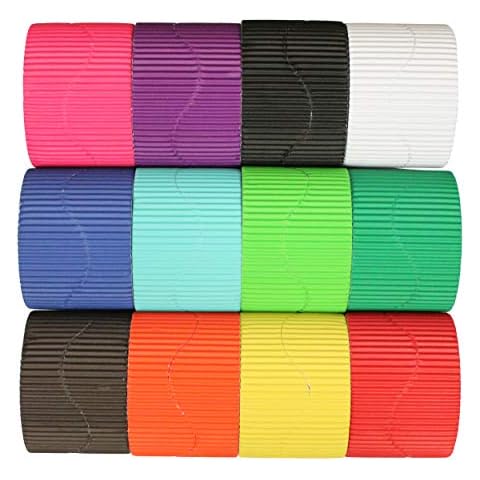 Bright Ideas Corrugated Border School Displays, (Pack of 12 Rolls) in Assorted Colours, 10cm x 7.5m Cover