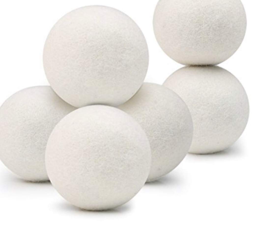 Laundry Wool Dryer Balls- Pack of 6,XL by Klickpick Home 100% Hand Made Organic Natural Fabric Softener,Unscented, Reduce Wrinkles, Shorten Drying Time, Anti Static Felted Wool Clothes Dryer Balls