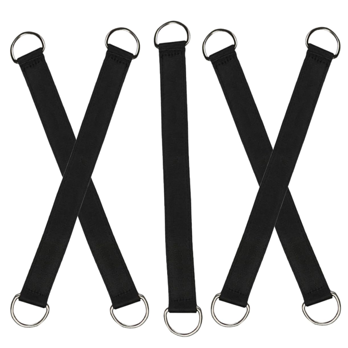 HEMOTON 5 Ensembles Sangle De Boucle Swing Balançoire De Plein Air Remplacement Bretelles Cordes Suspendues Sangles d'arbre pour Hamac en Polyester Black 5 Pièces * 5