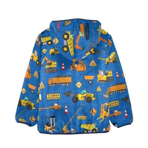 Image of Boys Fleece Jacket Hooded Autumn Winter Long Sleeve Thick Warm Outerwear;3-10 Years Kids Cute Fuzzy Jacket