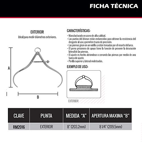 Punta compas exterior 8" miniatura 6