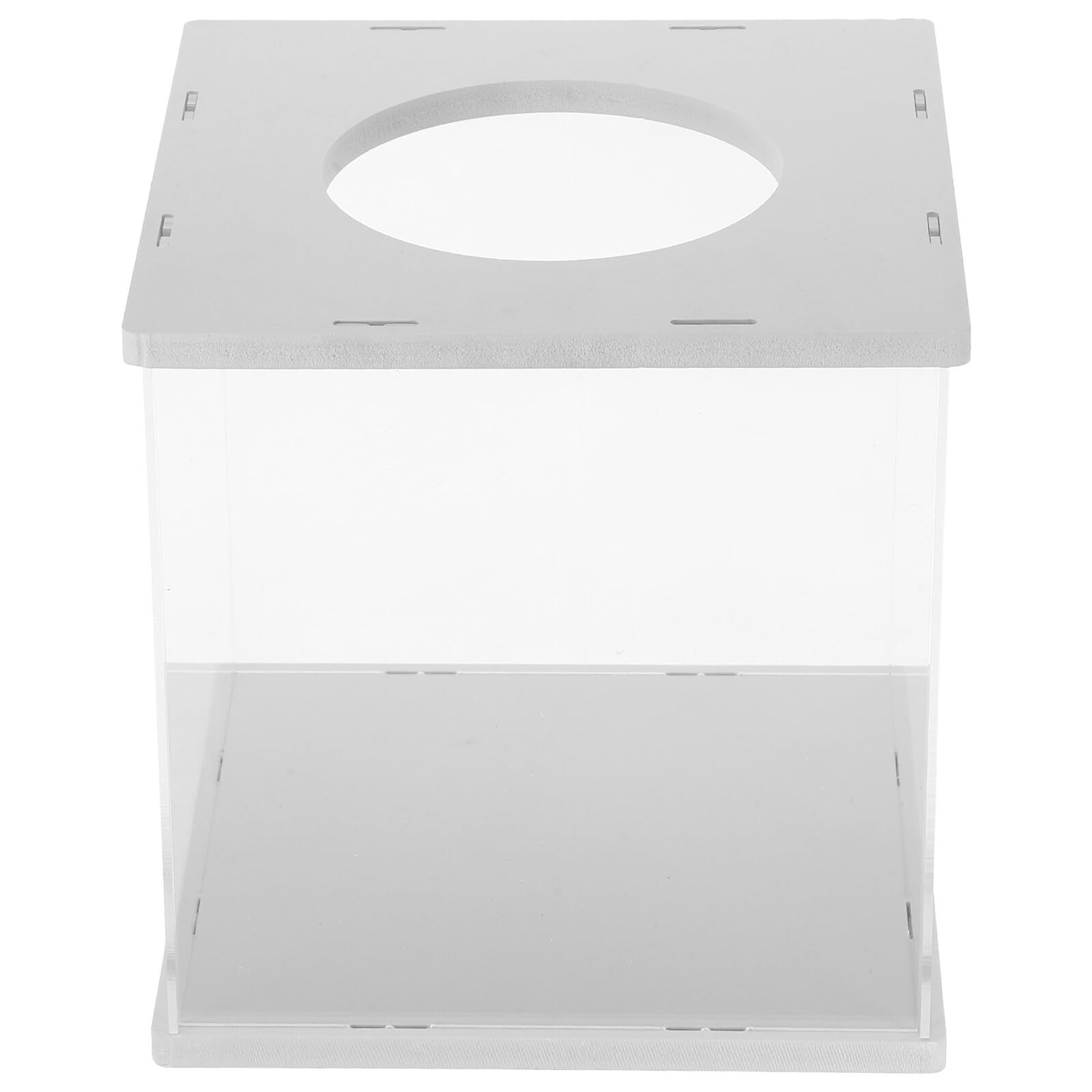 Conteneur acrylique robuste de tirage transparent au design épuré pour dons