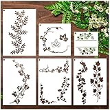 yhslmh Plantillas de hojas grandes para pintar en paredes, patrón reutilizable para