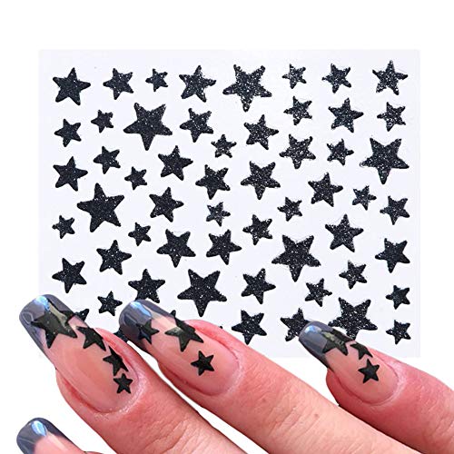 Star Nail Art Stickers Decals Nail Art Supplies 3D Self-Adhesive Nail Slider Stars Stickers Glitter Shiny Decoration Decal Transfer Adhesive Colorful Nail Art Tips Manicure 10 Sheets (Colorful) #TOP5
