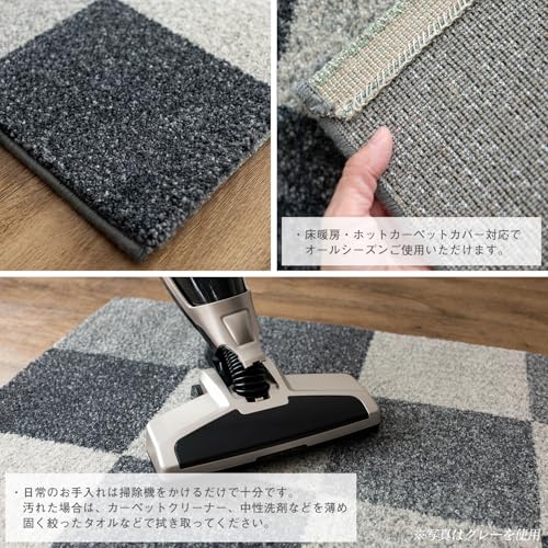 サヤンサヤン 玄関マット 屋内 フロスティーブロック 67x120 グレー トルコ製 [5]