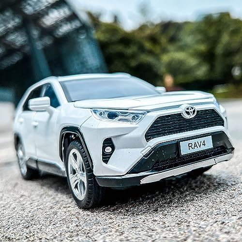 Modelo de coche RAV4 a escala 1:24 color blanco miniatura 6