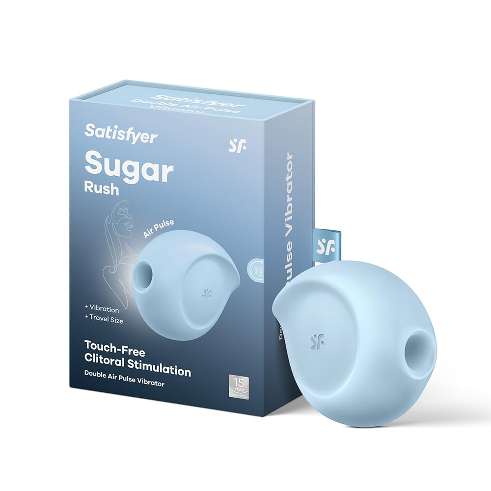 Sugar Rush Vibrator | Air Pulse & Vibrations | Body-Friendly Silicone | Waterproof (IPX7) & Rechargeable | for Female Clitoral Stimulation | Adult Sex Toy for Women | Colour: Blue