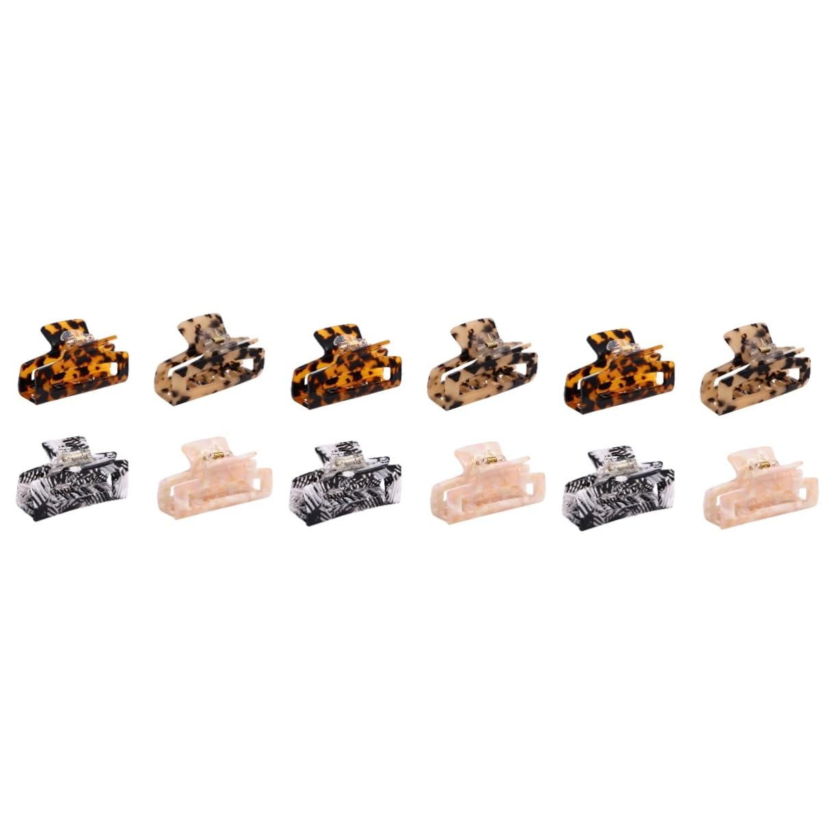 Beavorty 12stücke Haarspangen Clips Große Haarklammern Für Damen Für Makeup Bad Oder Styling Geometrisches Design Champagner Starker Halt Für Verschiedene Haarstyles
