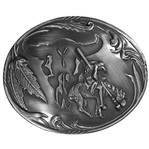 Siskiyou Gifts End of the Trail with Buffalo Skull Background Antique Intricately Designed Belt Buckle
