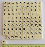 Flyingstart Mini Letter Tiles - Full Set 100 tiles fits some Scrabble games - Black Letters on Ivory Tiles Jewellery and word art